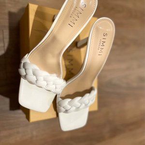 White Braided heels